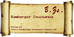 Bamberger Zsuzsanna névjegykártya