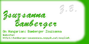 zsuzsanna bamberger business card